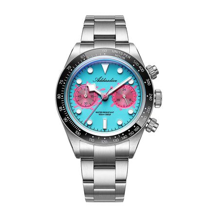 ADDIESDIVE Men Watches New VK64 Quartz Wristwatch Luxury Chronograph Luminous BGW9 Ceramic Bezel Domed Glass 100m Waterproof