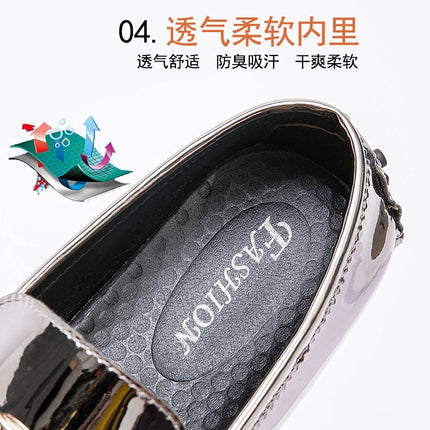Scarpe a cuffia da uomo, scarpe slip-on primaverili ed estive, scarpe da uomo alla moda in pelle verniciata stile coreano, scarpe pigre basse, scarpe casual, fatte a mano