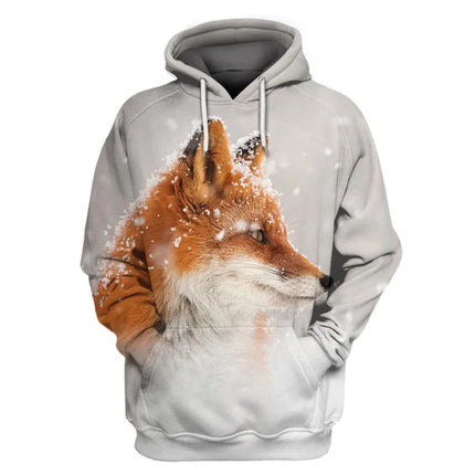 Fashion Animal Fox Pattern Hoodie For Men Women Funny 3D Printed Sweatshirts Casual Hoodies Streetwear Pullover Long Sleeves