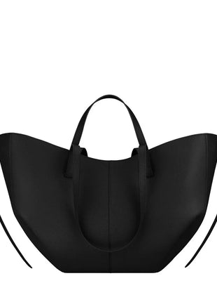 Grande borsa tote in pelle morbida con bordo regolabile, manici lunghi, borsa capiente per lavoro e shopping quotidiano