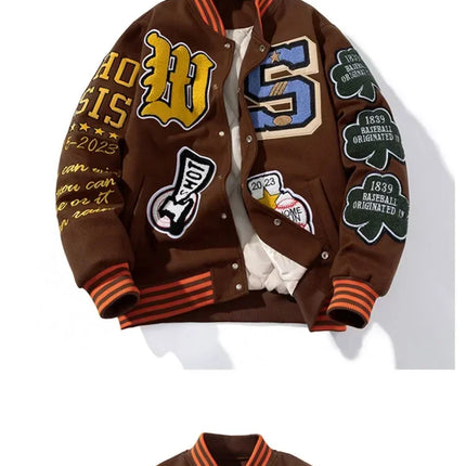 2026 Embroidery Varsity Men Women Letter Winter American Baseball Jacket Hip Hop Woolen Coat Thick Warm Outwear Par QW3MV