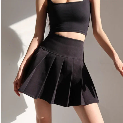 Minigonne Donna 2024 Estate Scuola giapponese Gonne a pieghe Vita alta Kawaii Gonna carina Uniforme Harajuku
