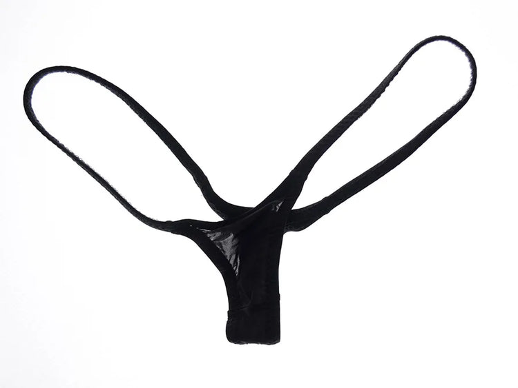 Women's Thin Ice Silk High Elastic Thong Mini Low-rise Sexy Sheer Single Layer Underwear