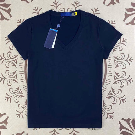 Summer new fashion 9-color pure cotton short sleeved V-neck T-shirt PlatiNum