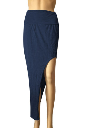 Gonne divise alla moda Gonne lunghe sexy da donna Gonna spaccata laterale aperta Gonna lunga a vita alta con spacco alto Nera