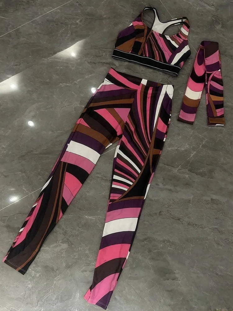 Nuovo Set Yoga da Donna 2026 con Fascia Marrone e Logo Firmato, Completo Sportivo da Donna di Marca Designer, Abbigliamento da Spiaggia platinumshop