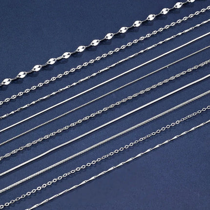 925 Sterling Silver 1.1mm Thin Rolo Chain, Water Wave Chain, Necklaces for Women Fashion Jewelry DIY Matching Wholesale PlatiNum