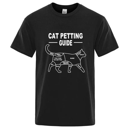 High Quality Cotton Men's Short Sleeve Space Funny Cat Print T-shirt Exclusive Cool Cat Graphic Tee Oversized Unisex T-shirt