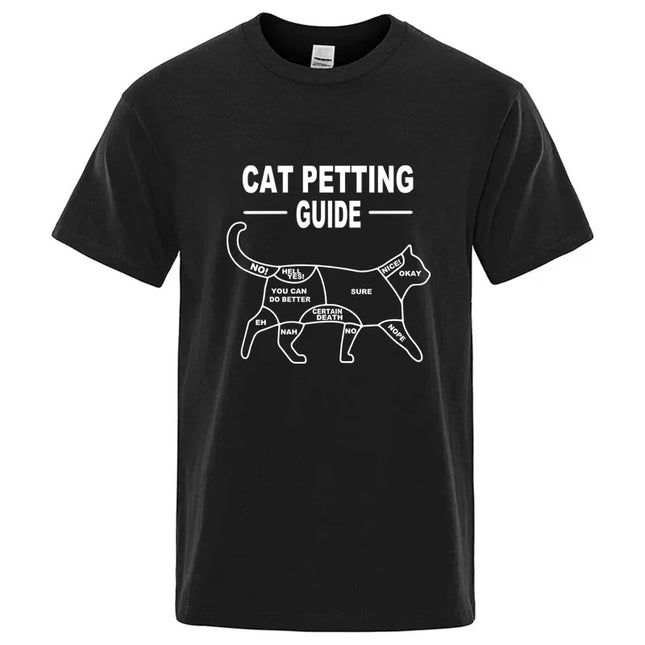 T-shirt homme en coton de qualité supérieure à manches courtes Imprimé chat amusant de l'espace T-shirt graphique chat exclusif et cool T-shirt unisexe surdimensionné