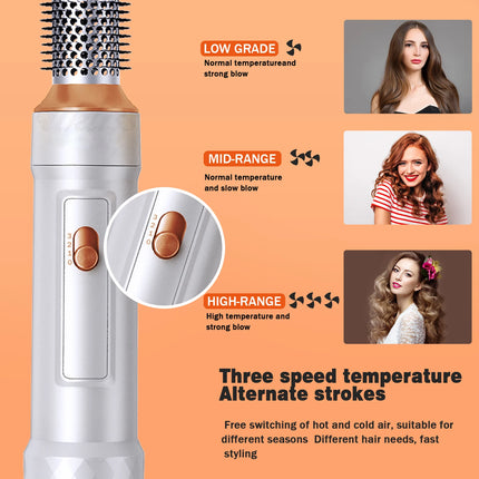 5 in 1 Hair Dryer Brush Detachable Blow Dryer Comb Ionic Hot Air Brush Hair Styling Tool Electric Thermal Brush Air Curler Wand