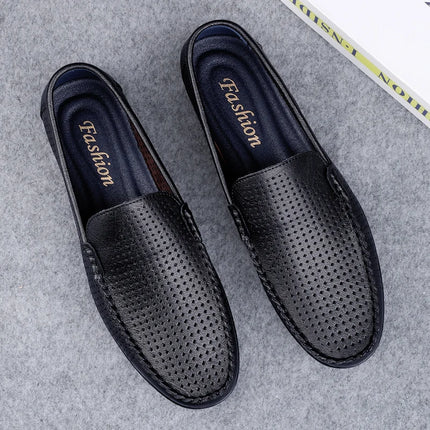 Mocassini Casual da Uomo in Vera Pelle, Scarpe Eleganti da Cerimonia, Mocassini Comodi per il Tempo Libero, Scarpe da Guida da Uomo, Slip-On Senza Lacci, Taglie Grandi