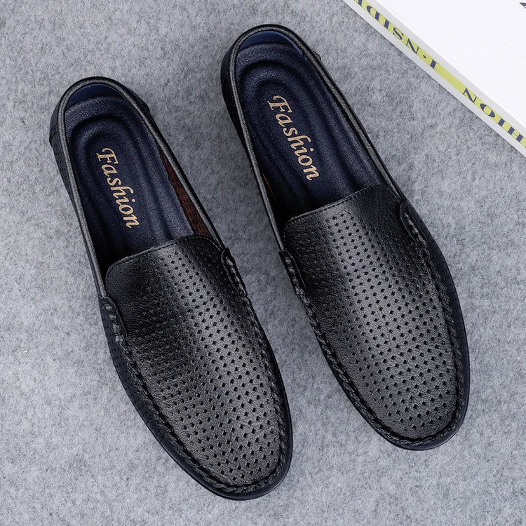 Mocassini Casual da Uomo in Vera Pelle, Scarpe Eleganti da Cerimonia, Mocassini Comodi per il Tempo Libero, Scarpe da Guida da Uomo, Slip-On Senza Lacci, Taglie Grandi