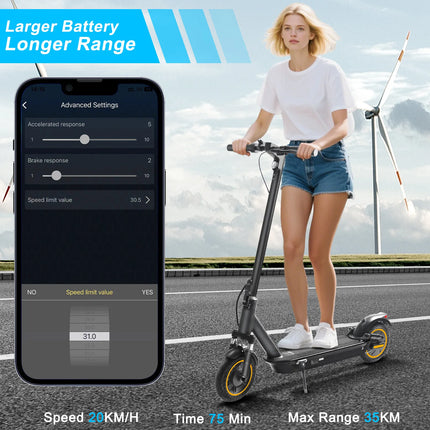 AOVOPRO S1MAX PRO Monopattino Elettrico per Adulti, Motore 500W, Batteria 42V14.5AH, Autonomia 45KM, Velocità 35KM/H, Pieghevole