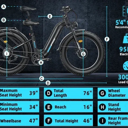 Bicicletta Elettrica FREESKY 540 per Adulti, 2000W, 26 Pollici, Batteria al Litio 48V23A, Pneumatici Larghi da Montagna, E-Bike ad Alta Velocità