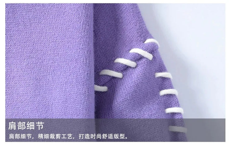 Solid Color Trendy Loose Knit Sweater With Coarse Yarn Weaving Pattern For Autumn And Winter Men's Top And Street Pullover