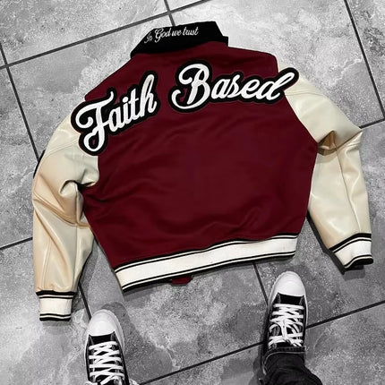 American New Fashion Oversize Letter Embroidery Flocking Baggy Couple Baseball Uniform Jacket Y2K Punk Gothic Casual Jacket Top
