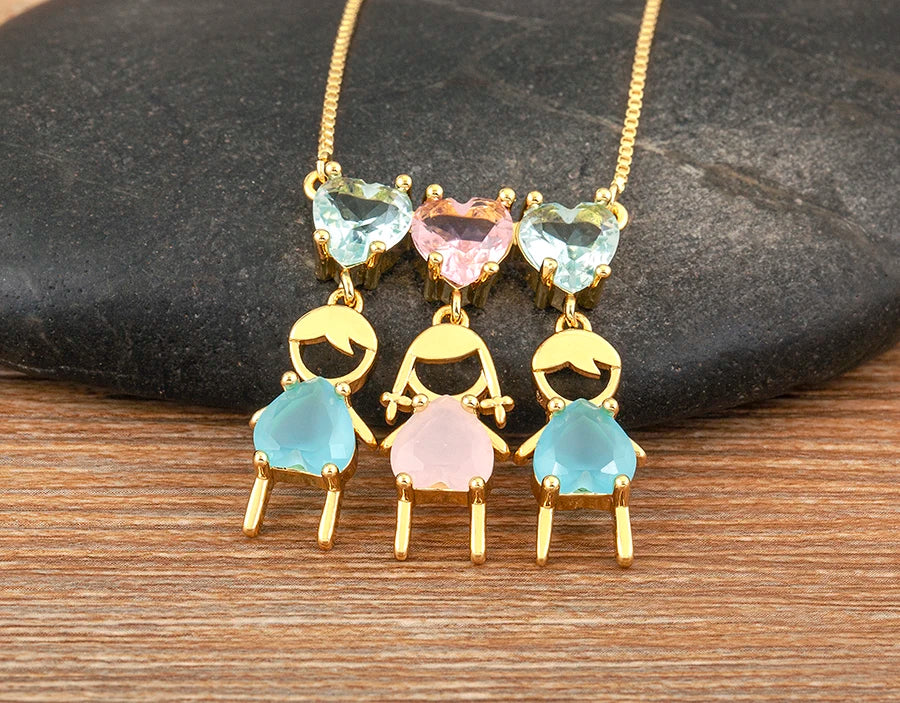 AIBEF Cuore Strass Ragazza e Ragazza Donna Ciondolo Collana Madre Cubic Zirconia Rame Dolce e Carino Gioielli Regalo di Fascino per Bambini