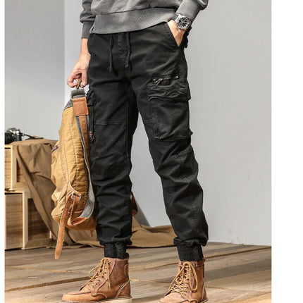 CAAYU Joggers Cargo Pants Men Casual Y2k MultiPocket Male Trousers Sweatpants Streetwear Techwear Tactical Track Black Pants Men