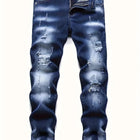 Riding Motorcycle Mens Pants Hip Hop Ripped Skinny Jeans Breathable Casual Fashion Blue Denim Trousers Streetwear Men Clothing PlatiNum