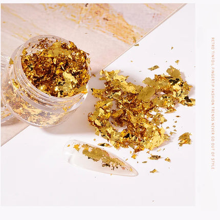 Rose Gold Silver Irregular Foil Paper Fragments Nail Art Sequin Sticker Glitter DIY Manicure UV Gel Polish Nail Decoration Tools