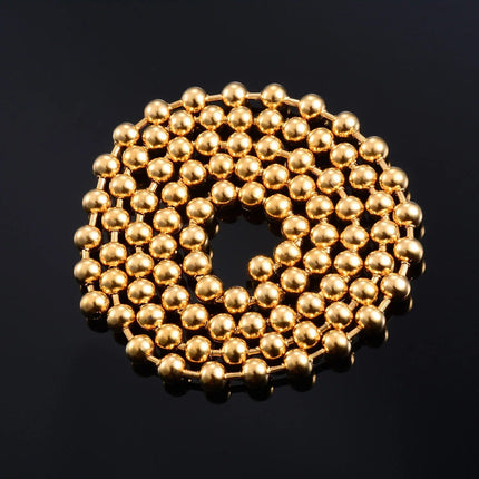 Accessori per gioielli con collana di perline rotonde con catena a sfera in acciaio inossidabile color oro da 1,2 mm-4.0 mm per pendente PlatiNum