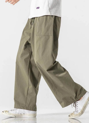 Pantaloni estivi da uomo a gamba larga Pantaloni moda casual solidi leggeri e sottili Harun Pantaloni da jogging larghi da uomo Pantaloni cargo Streetwear Taglie forti 5XL