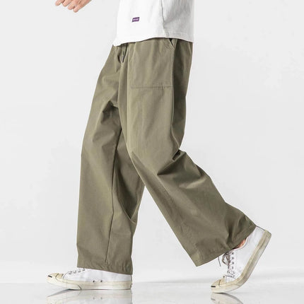 Pantaloni estivi da uomo a gamba larga Pantaloni moda casual solidi leggeri e sottili Harun Pantaloni da jogging larghi da uomo Pantaloni cargo Streetwear Taglie forti 5XL