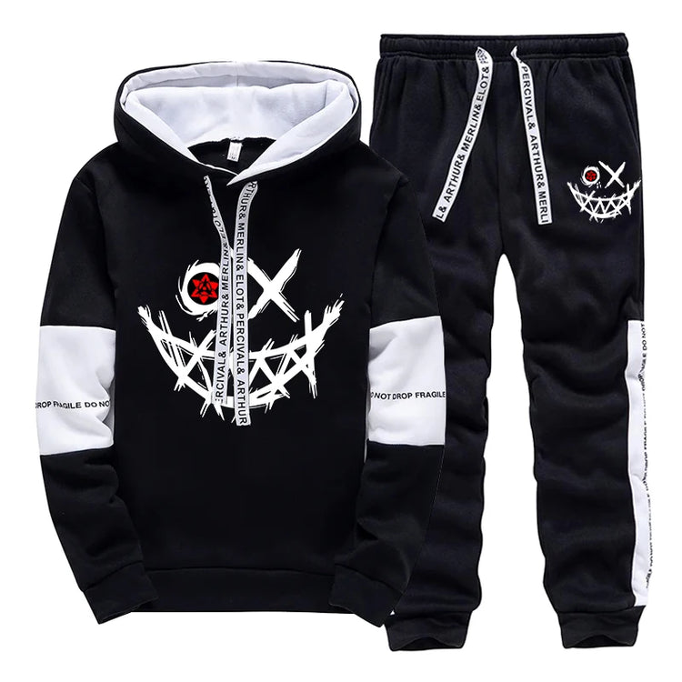 Hot Sales Mens Tracksuit Printed Single Piece Sweatshirts Sweatpants Casual Hoodie Pants Outdoors Mens Clothing Funny Streetwear