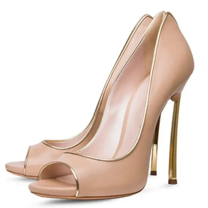 Nuove donne di estate pompe superficiale peep-toe tacchi alti scarpe da donna donna metallo stiletto punta a punta scarpe da donna Zapatos De Mujer platinumshop