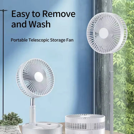 Ventilatore portatile ricaricabile Mini pavimento telescopico pieghevole Ventilatore estivo a basso rumore Raffreddamento per scrivania da ufficio per camera da letto domestica