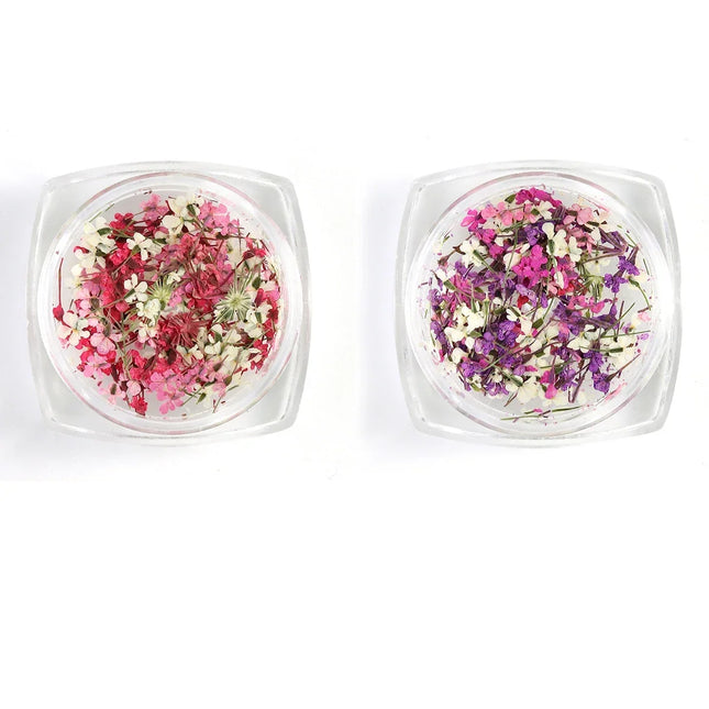 3D Mix Colors Flower Nail Art Sticker Resin - Summer Natural Minced Flowers Decal for Nails Art Accessories&Applique DIY Craft
