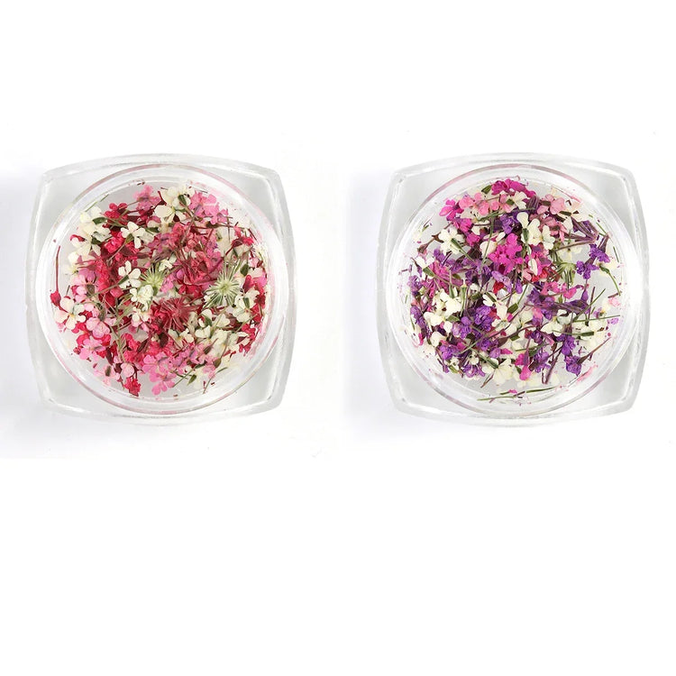 3D Mix Colors Flower Nail Art Sticker Resin - Summer Natural Minced Flowers Decal for Nails Art Accessories&Applique DIY Craft