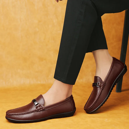 Eleganti Mocassini Estivi in Pelle per Uomo, Scarpe Casual alla Moda, Leggere e Antiscivolo, Slip-on, Scarpe da Passeggio Primaverili ed Estive