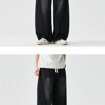 Pantaloni in denim Hip Hop da uomo High Street Autunno Pantaloni a gamba larga Uomo Casual Harajuku Jeans dritti Uomo Pantaloni cargo oversize larghi