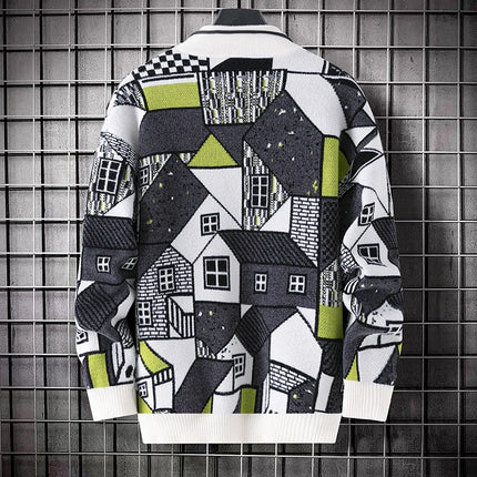 Men's wool pullovers 2025 men winter korean style grid pattern warm Sweaters O-neck men sweaters autumn men size M-3XL