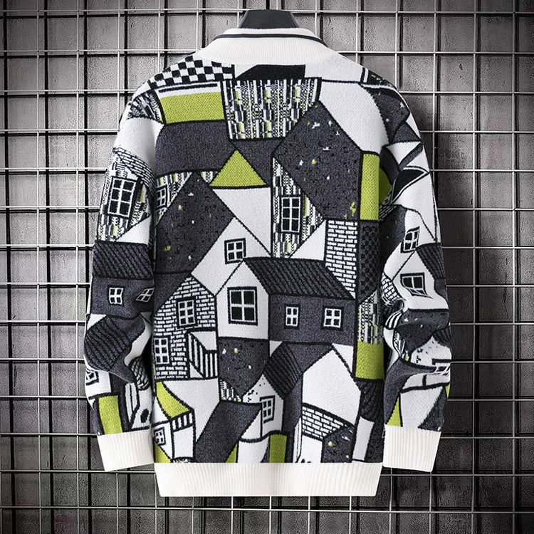 Men's wool pullovers 2025 men winter korean style grid pattern warm Sweaters O-neck men sweaters autumn men size M-3XL