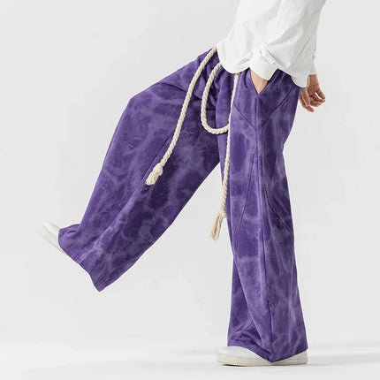 Pantaloni a gamba larga autunnali Uomo Donna Pantaloni casual stampati stile cinese Moda maschile Marea Sport Pantaloni larghi Streetwear Unisex 5XL