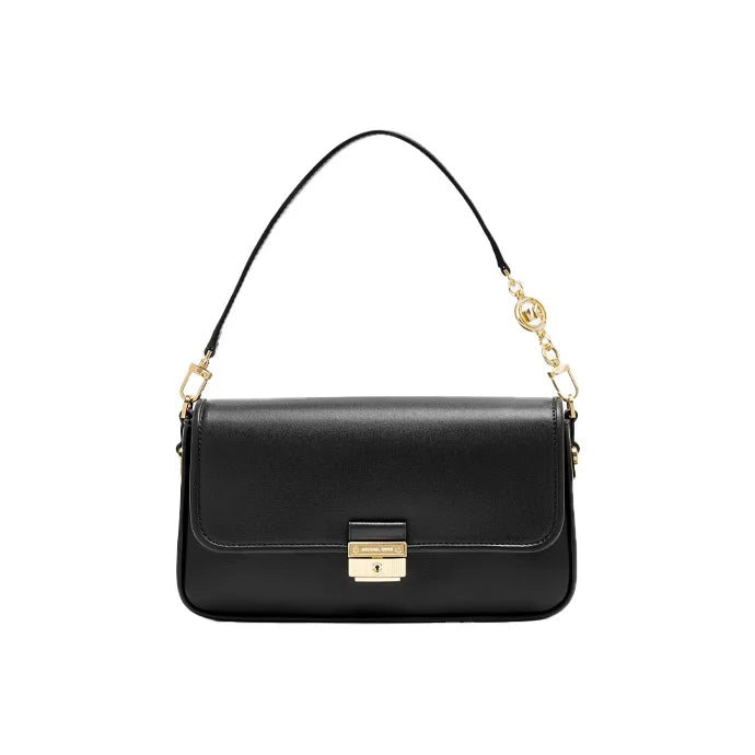 MICHAEL KORS Bradshaw Cow Leather Shoulder Bag, Baguette Bag, Handbag, Shoulder Bag Women's Black 30S1G2BL1L-001