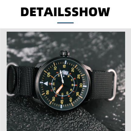 ADDIESDIVE 44mm Men's Fashion Quartz Watch 50m Waterproof Luminous Watch Large Dial High Quality Nylon Strap Men's Analog Watch