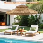 Ombrellone Tiki con Tetto in Paglia da 299 cm, Parasole Tropicale Hawaiano 30 °   Tettoia Ventilata Regolabile a 2 Sezioni Staccabili per Patio, Piscina, Spiaggia
