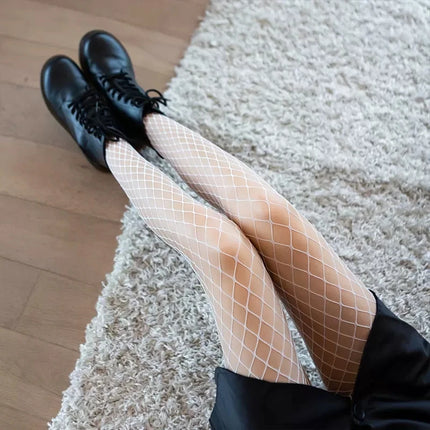 Sexy women's long mesh knit nylon tights thin body stockings perfect legs fishnet hollow high waist leggings socks
