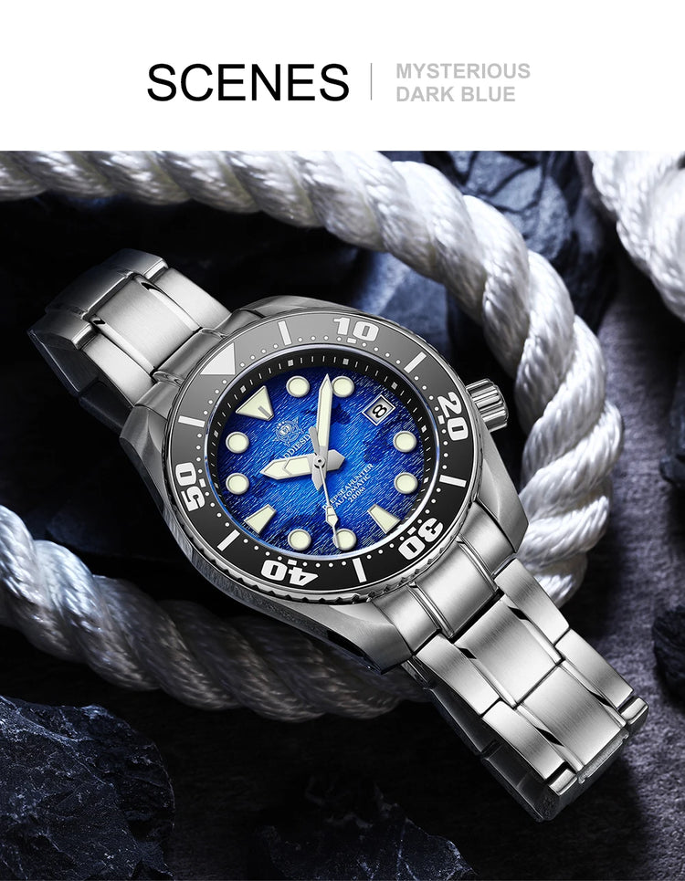 ADDIESDIVE Watches For Men Sapphire Luxury NH35 Mechanical Wristwatch 200m Waterproof Ceramic Bezel BGW9 Luminous Diving Watch