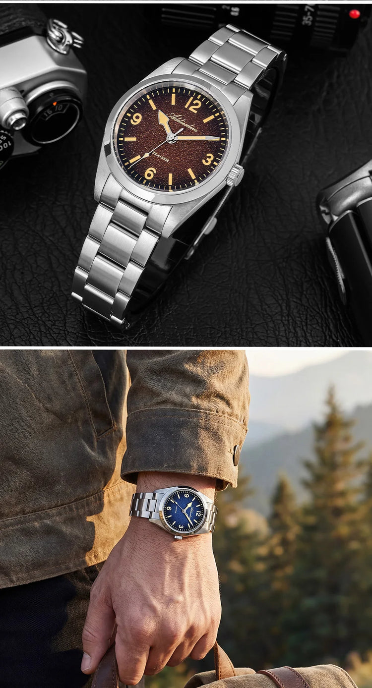 ADDIESDIVE Watches Men New 36mm Sapphire Quartz Wristwatch Japan 2035 Movement AR Coating BGW9 Luminous 100m Waterproof AD2544