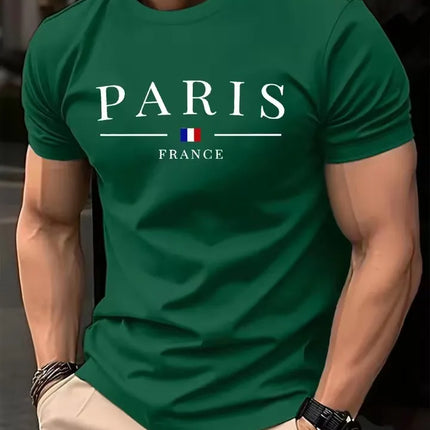 Men's Summer T-Shirt with 3D Letter Print, Hip Hop Street Style Personalized T-Shirt, Men's Casual Top.