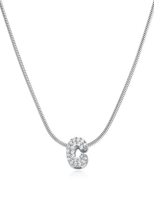 Fashion Tiny CZ Zircon Initial Alphabet Pendant Neckalce Gold Plated Stainless Steel A-Z Letter Necklaces Birthday Gifts Jewelry PlatiNum