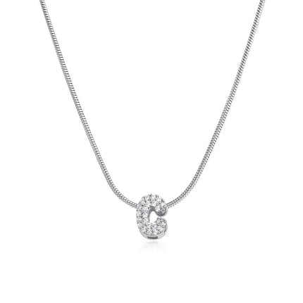 Fashion Tiny CZ Zircon Initial Alphabet Pendant Neckalce Gold Plated Stainless Steel A-Z Letter Necklaces Birthday Gifts Jewelry PlatiNum