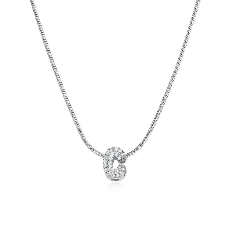 Fashion Tiny CZ Zircon Initial Alphabet Pendant Neckalce Gold Plated Stainless Steel A-Z Letter Necklaces Birthday Gifts Jewelry PlatiNum
