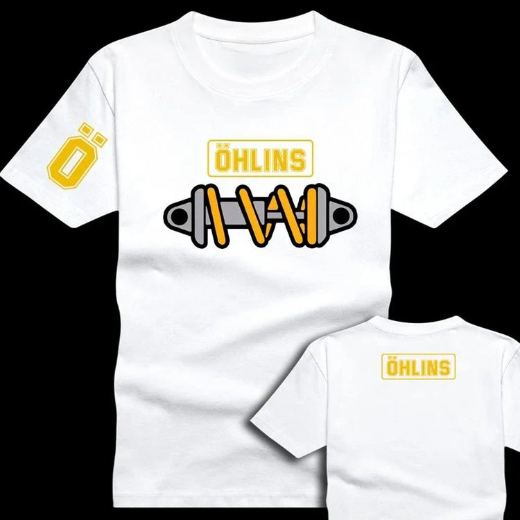 Desktop_Amazing Tees Uomo Ohlins Shock Suspension Car Moto Sport Racing T Shirt Estate Casual Manica corta da uomo oversize