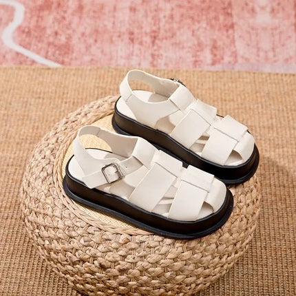 AIYUQI Women's Closed-Toe Sandals, New Summer 2026 Roman Sandals, Fashionable Woven Women's Thick-Soled Casual Shoes