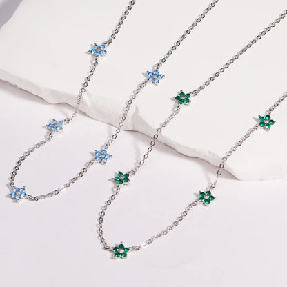 Moda colorata cubic zirconia 5 pezzi collana di fiori per le donne girocollo catena clavicola regali di gioielli da sposa